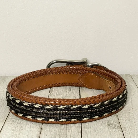 Willis & Geiger Outfitters Equestrian Safari Style Braided Leather Belt
